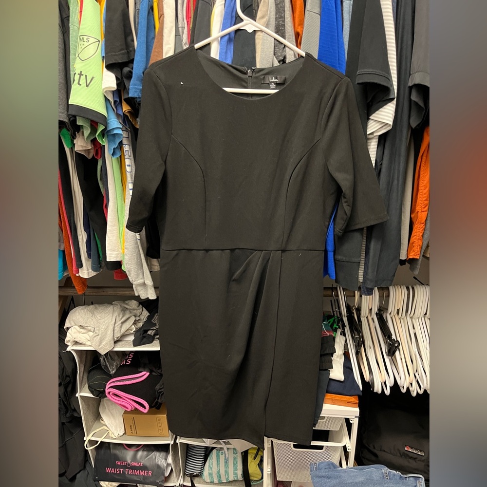 Lulu's XL Black Faux Wrap Dress